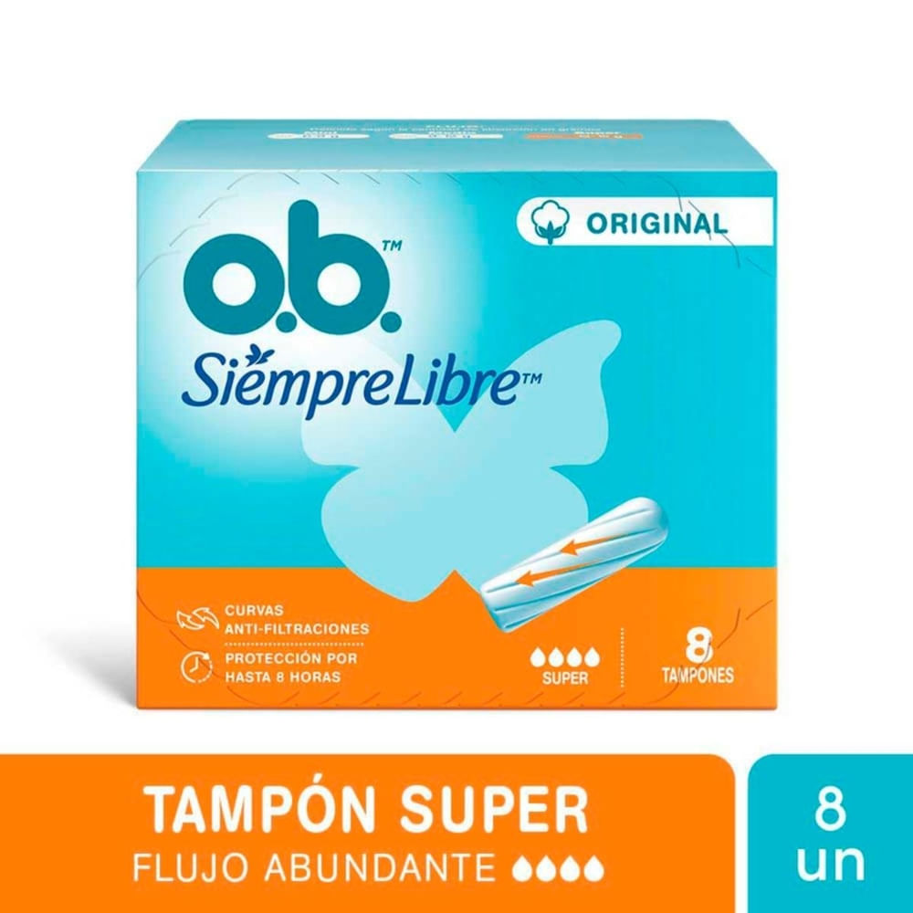 Tampones  Siempre Libre Super  8 Un Ob