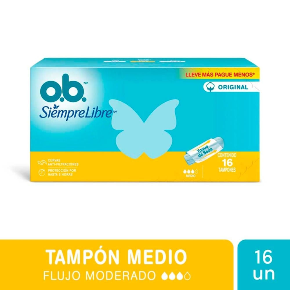 Tampones Siempre Libre Medio 16  Un Ob