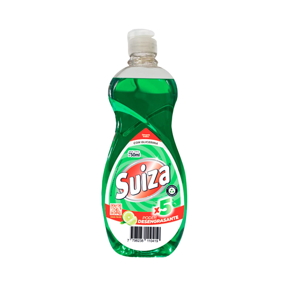 Detergente Lavavajilla Suiza Verde 750ml