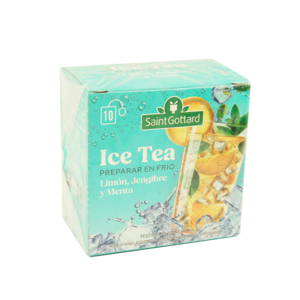 Té Descafeinado Sabor Limón, Jengibre y Menta 25 Grs x 10 Un Saint Gottard