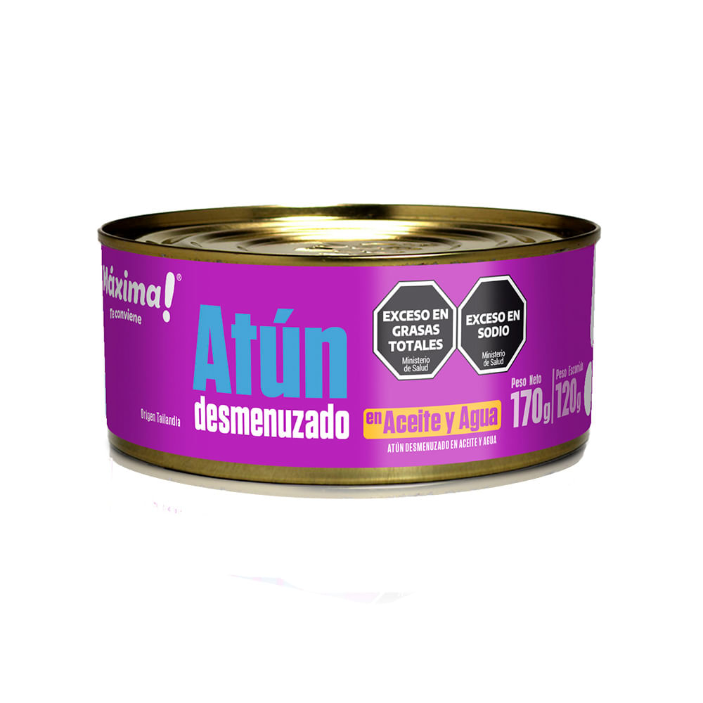 Atún Desmenuzado En Aceite Y Agua 120 Grs Maxima