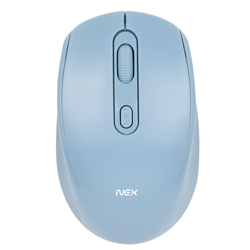 Mouse Inalambrico Azul Nex