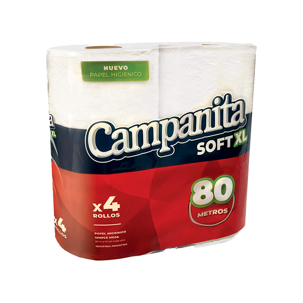 Papel Higiénico Campanita Hoja Simple 4 U