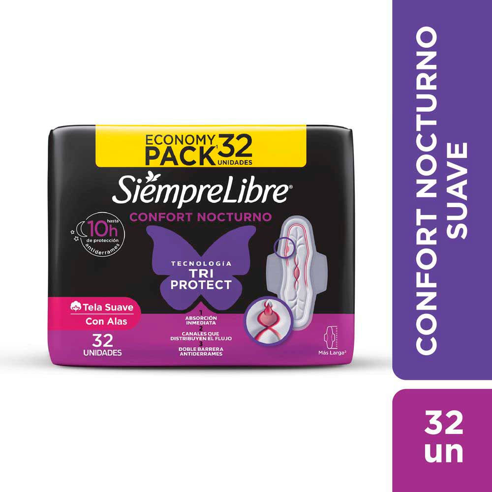 Toallas Femeninas Adapt Plus Noche & Dia 32 Un Siempre Libre