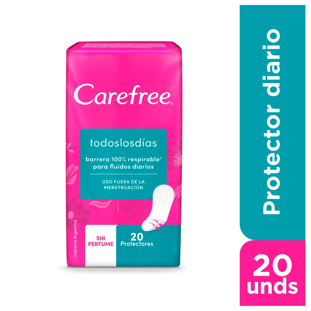 Protectores Diarios Carefree Todos Los Días X20 U