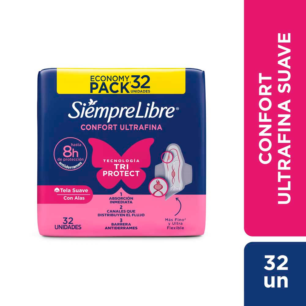 Toallas Femeninas Adapt Plus Ultrafina X 32 Un Siempre Libre