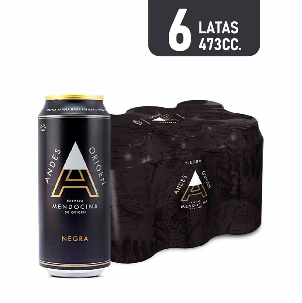 Cerveza Andes Origen Negra 473cc 6un