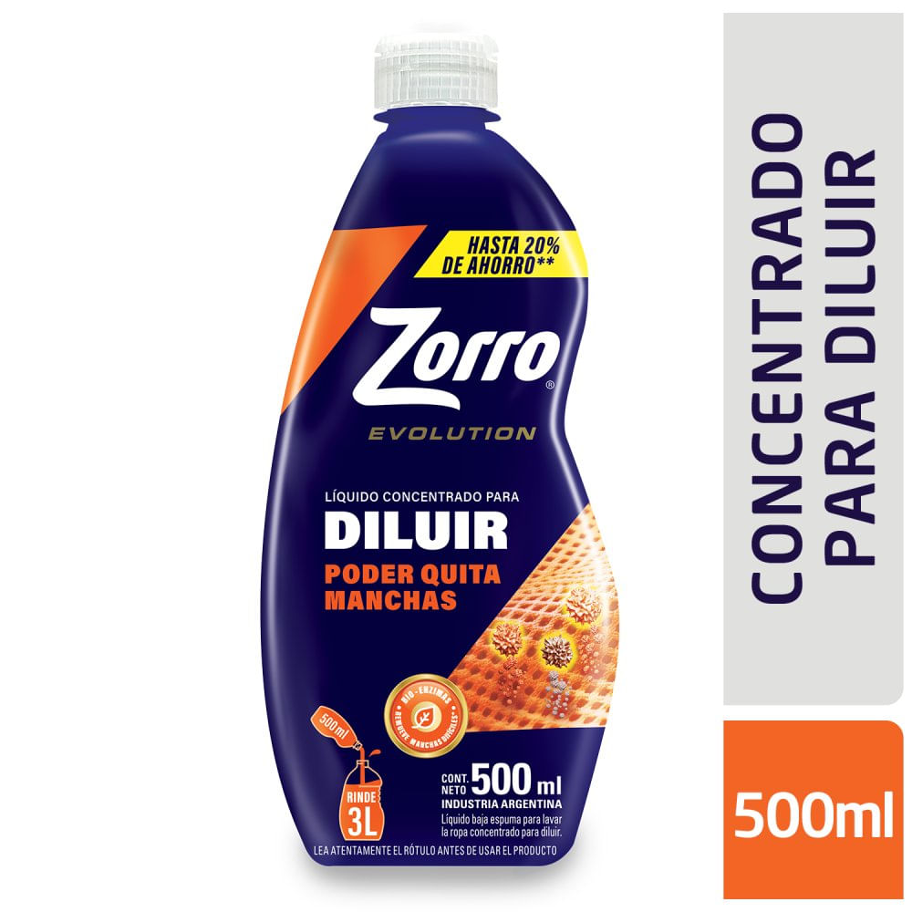 Jabón Líquido Diluible Quitamanchas 500 Ml Zorro