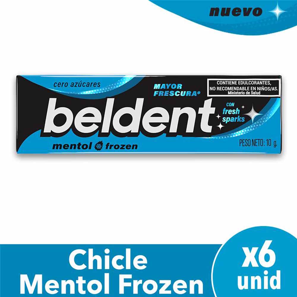 Chicles Sabor Mentol 10 Grs x 6 Un Beldent