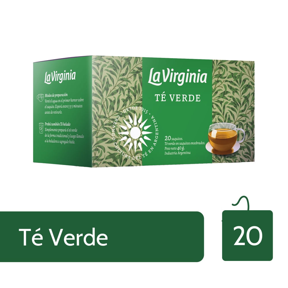Té Verde 40 Grs x 20 Un La Virginia