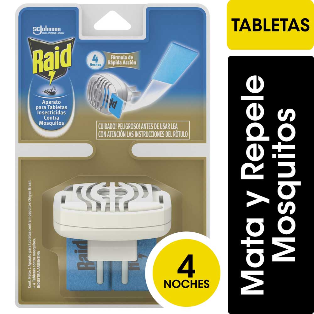 Insecticida Mosquitos Tabletas Aparato 12un Raid