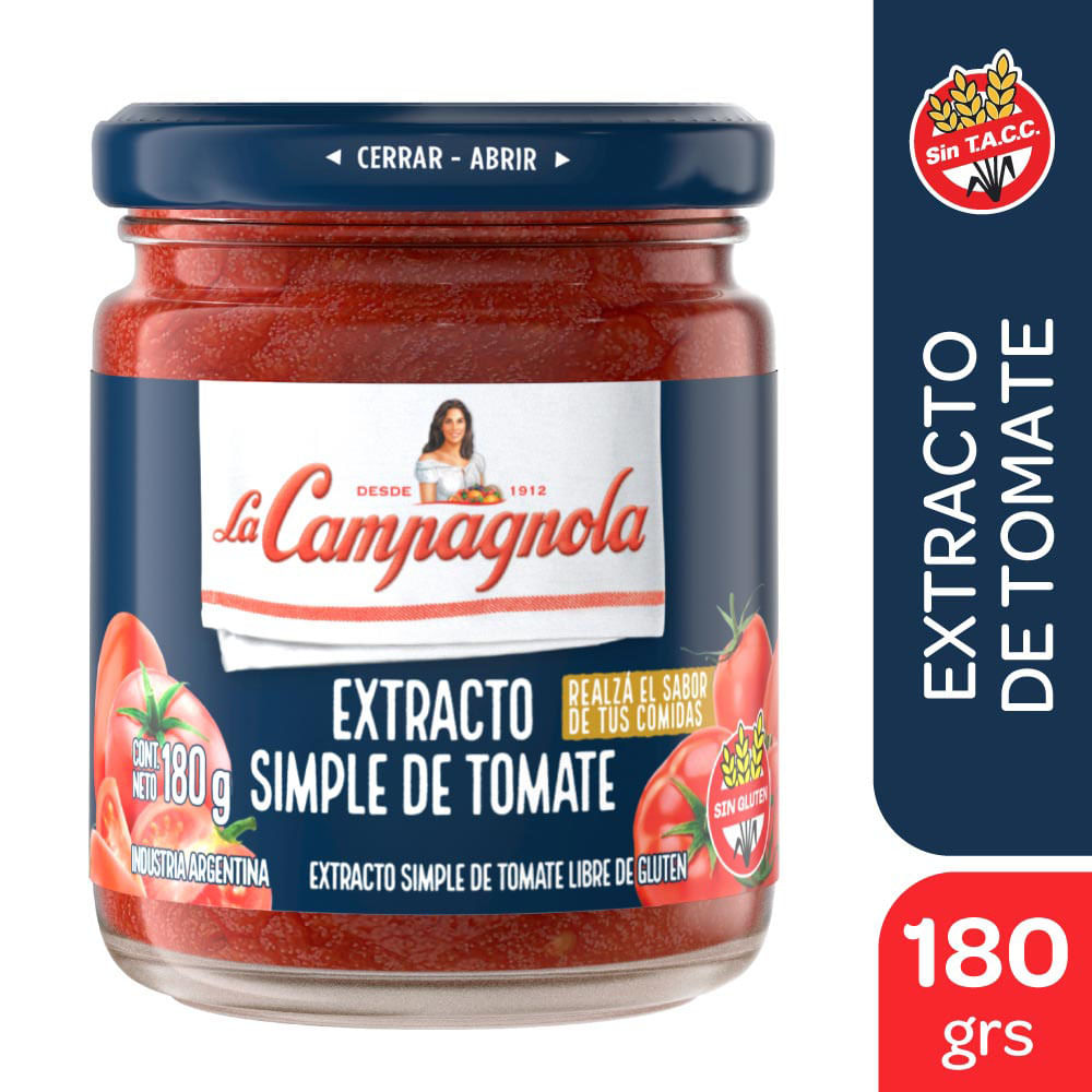 Extracto Simple de Tomate 180 Grs La Campagnola