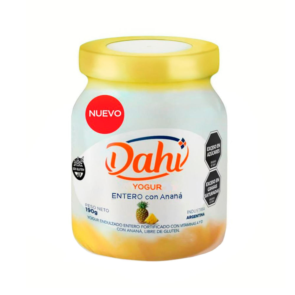 Yogurt Sabor Ananá Entero 190 Grs Dahí