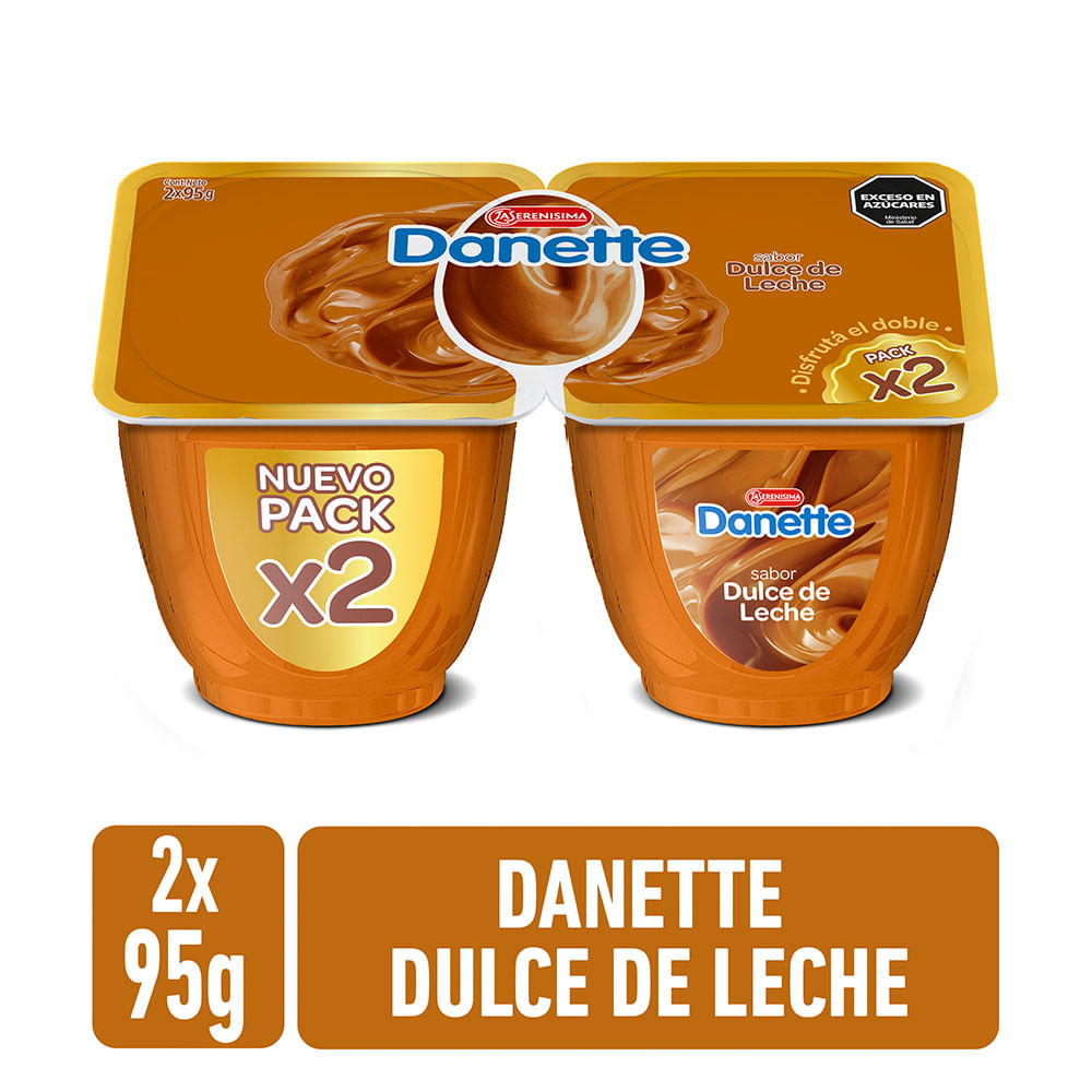 Postre sabor Dulce de Leche x 2 Un 190 Grs Danette