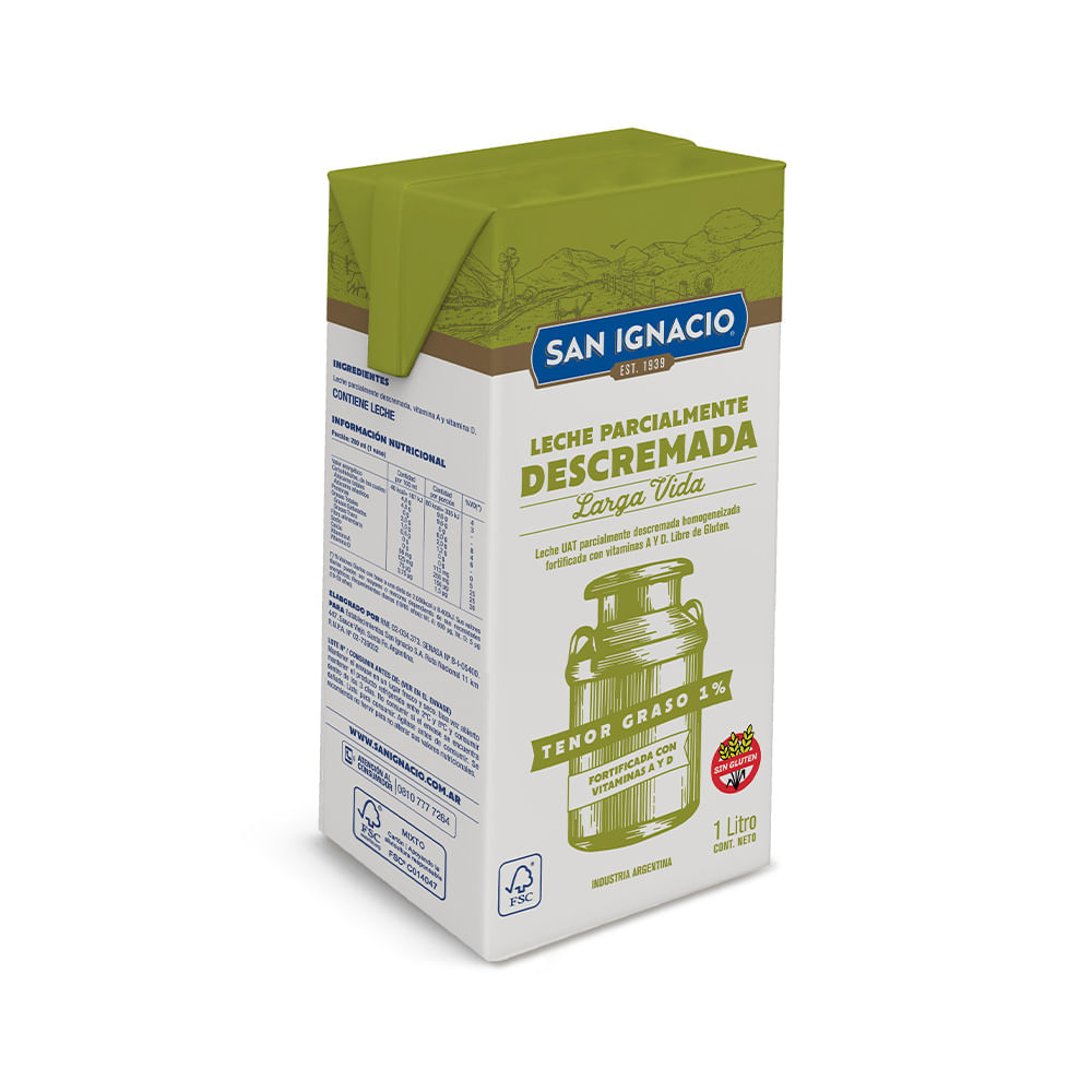 Leche Descremada 1 Lts San Ignacio
