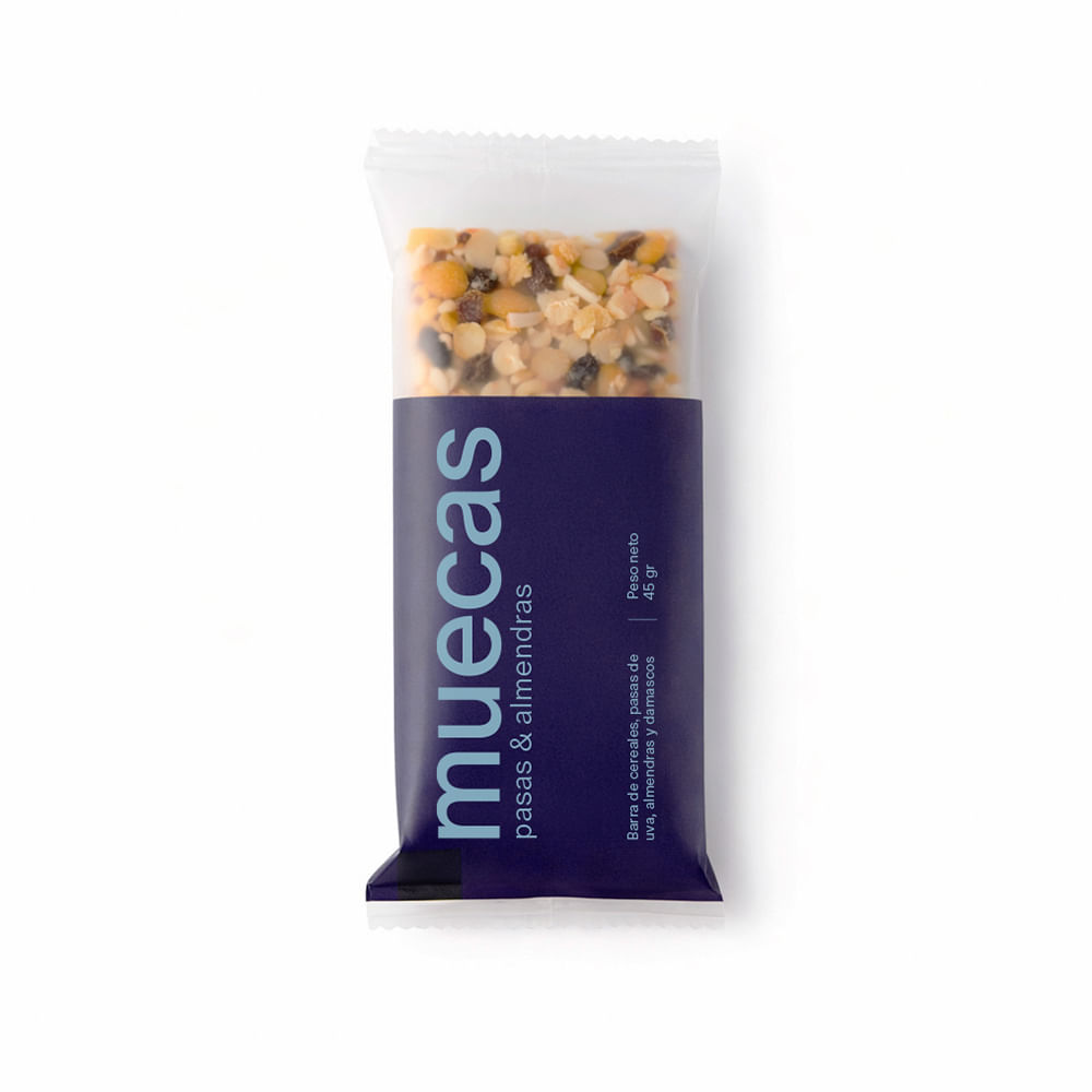 Barra de Cereal Sabor Pasas de Uva y Almendras 45 Grs Muecas