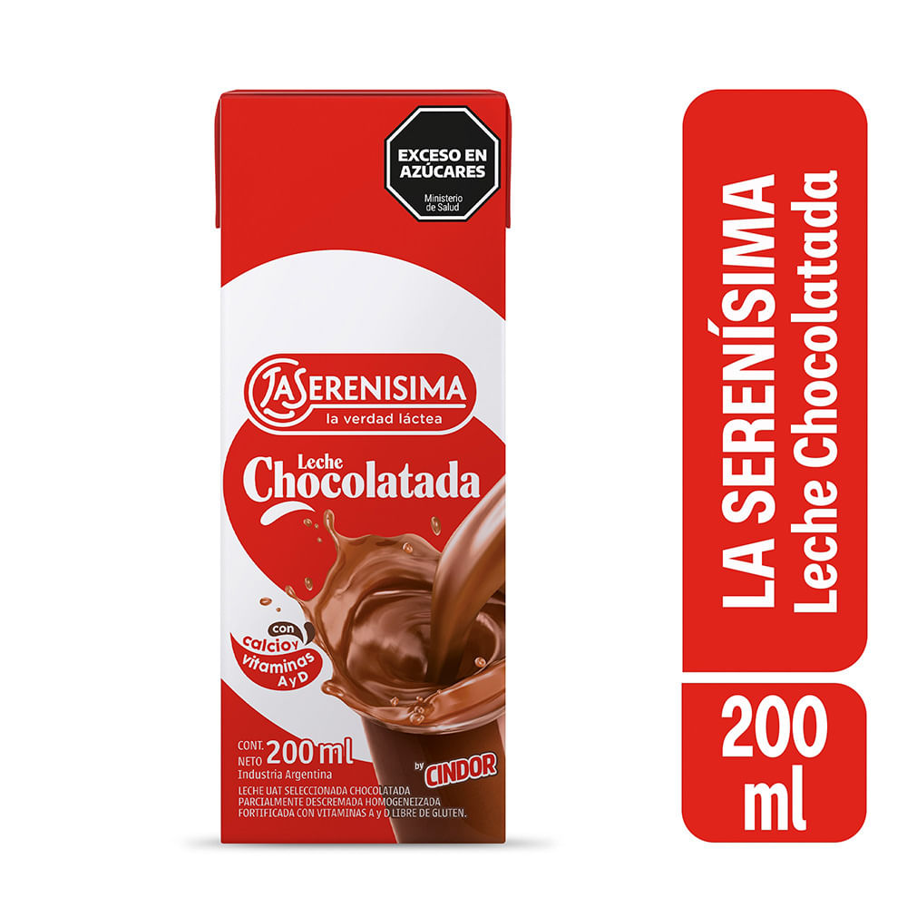 Leche Chocolatada Sabor Chocolate 200 Ml La Serenísima Clásico