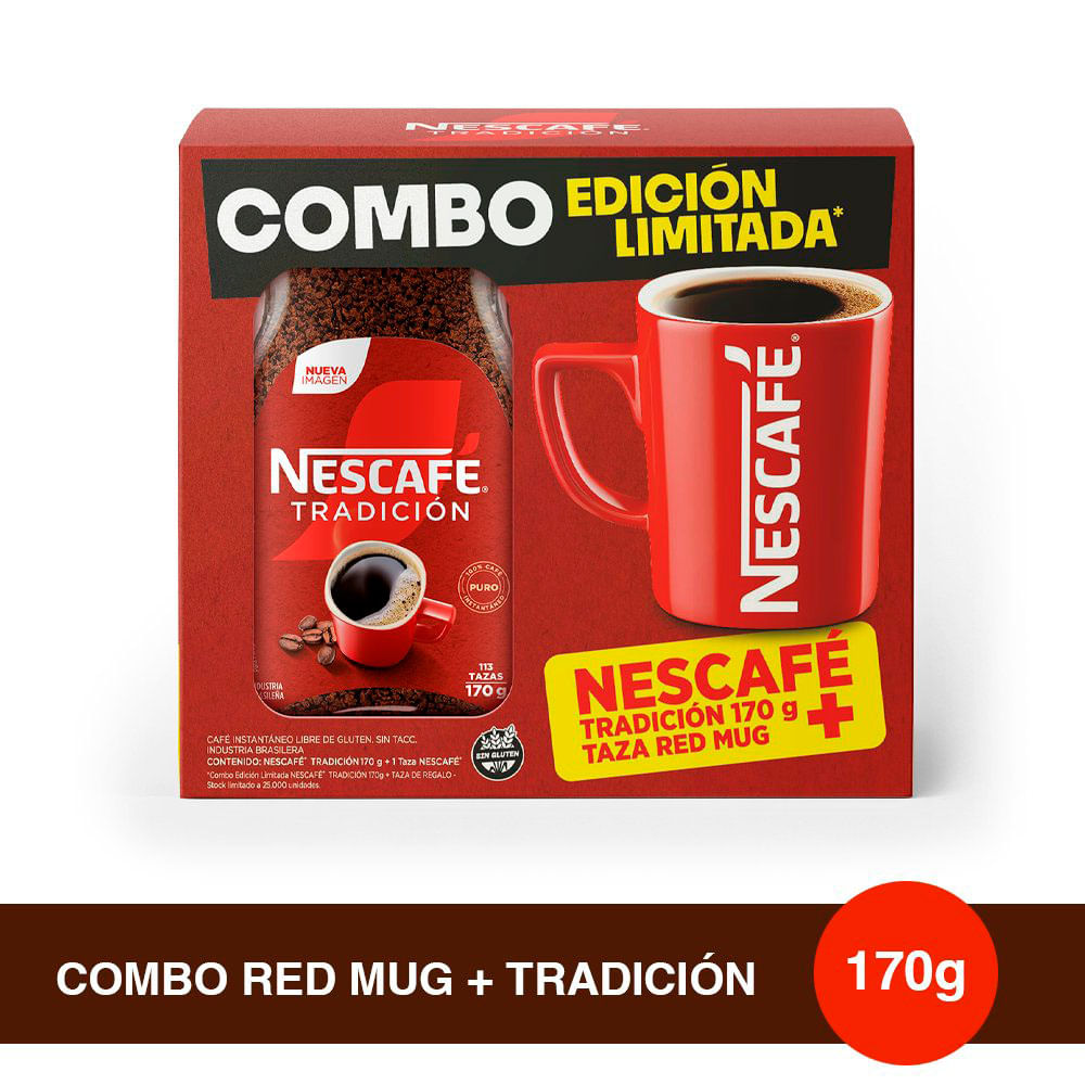 Café Tradicion 175 Grs Y Taza Red Mug Nescafe