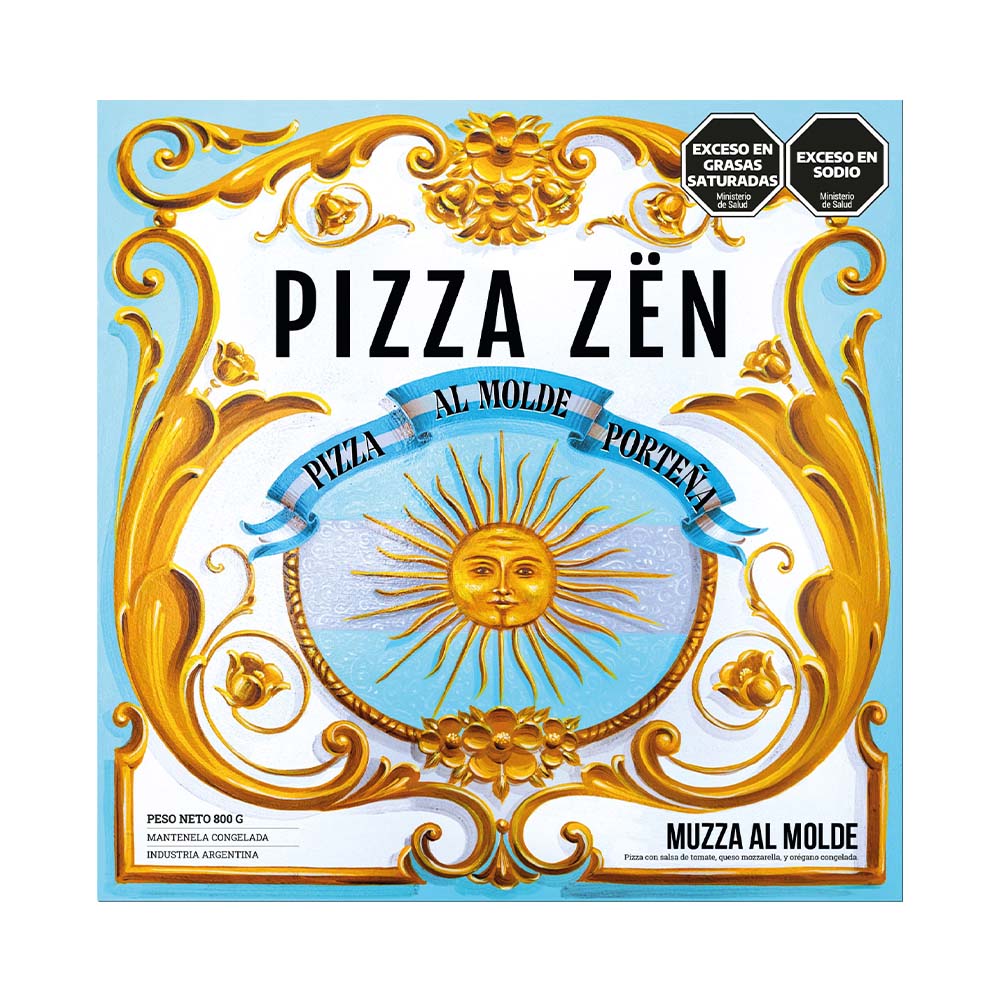 Pizza Zen Porteña De Muzzarella X 800 Gr