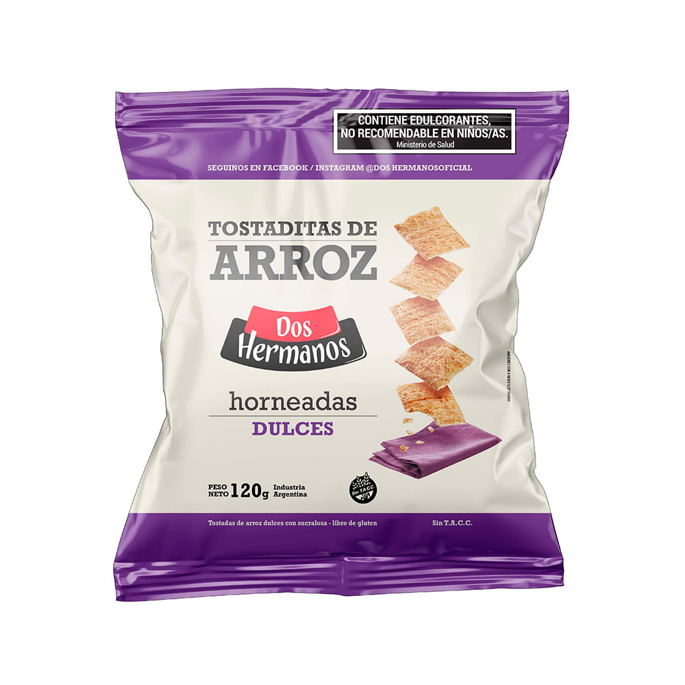 Tostaditas De Arroz Dos Hermanos Dulces 120gr