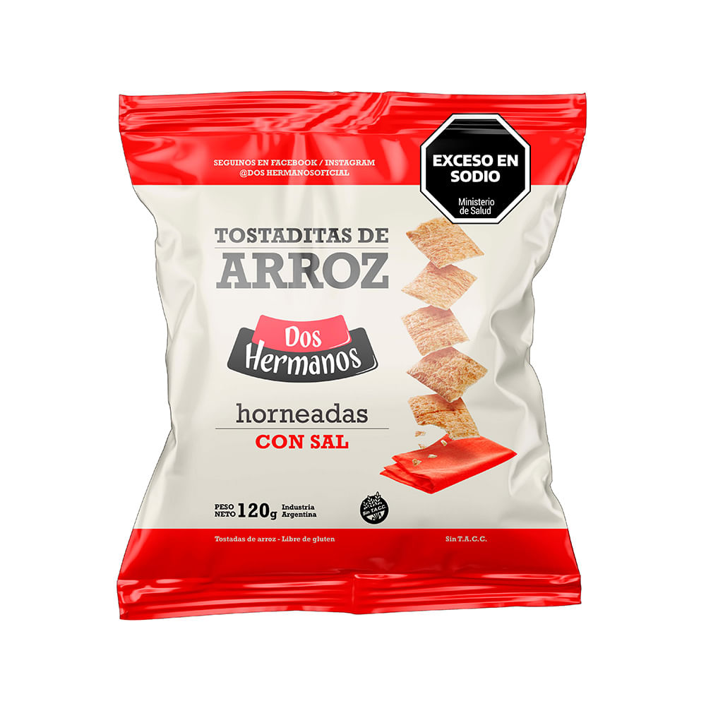 Tostaditas De Arroz Dos Hermanos Saladas 120gr