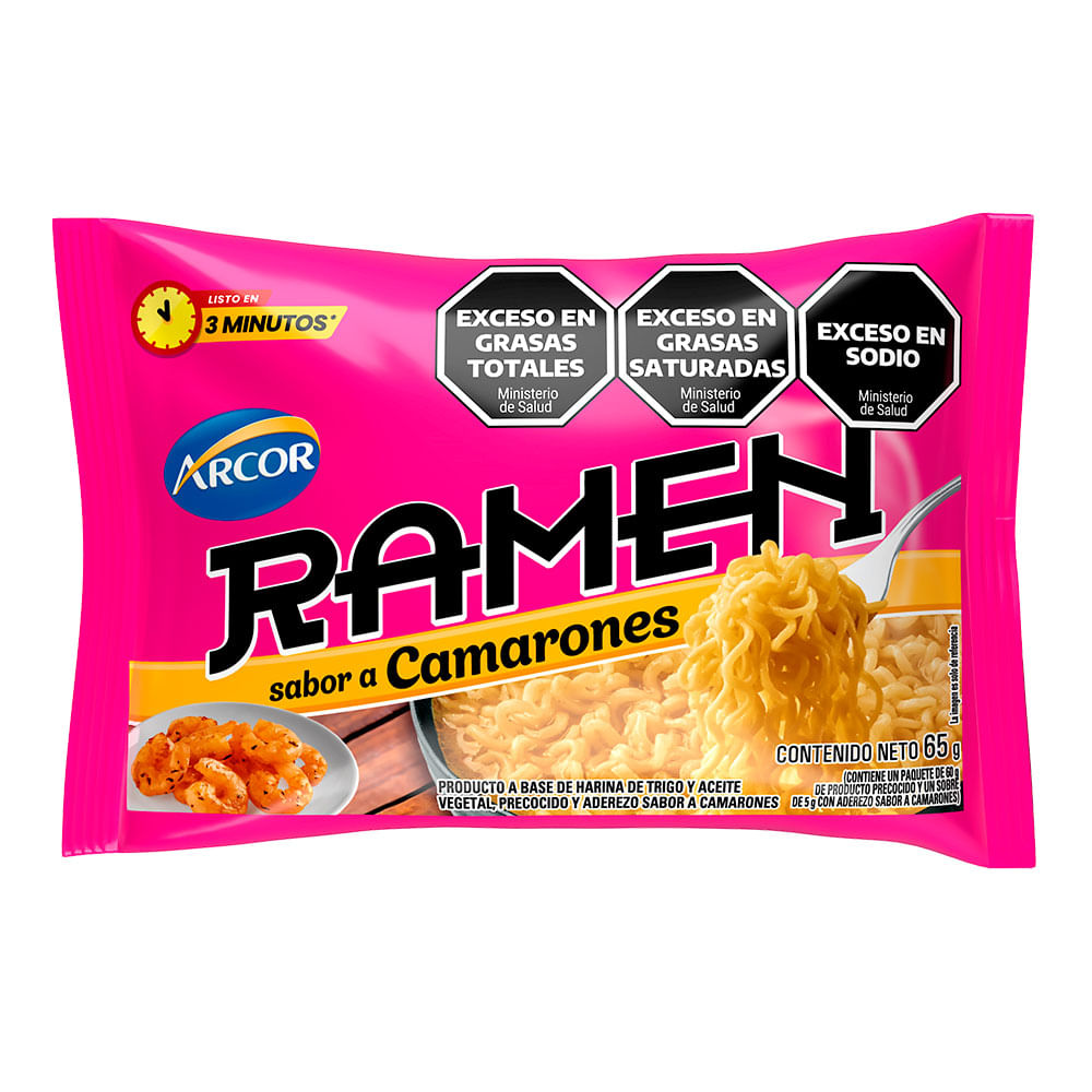 Sopa Ramen Sabor a Camarones 65 Grs Arcor