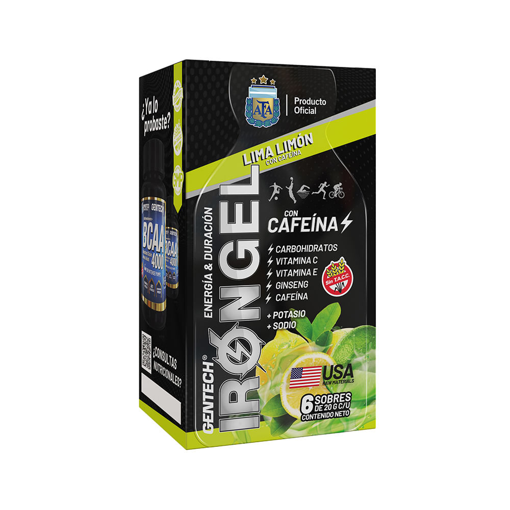 Gel Iron Gentech Lima Limon Con Cafeina 120gr
