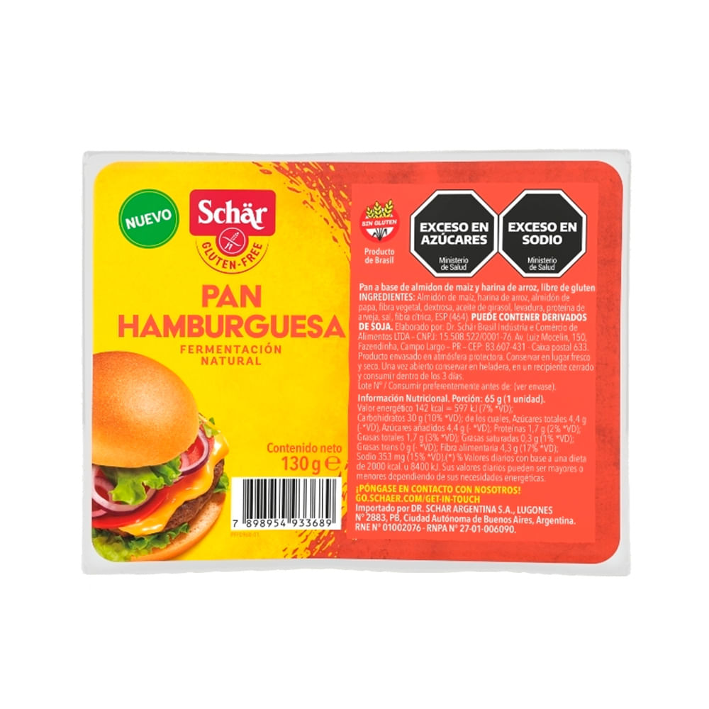 Pan de Hamburguesa Tradicional 130 Grs Schar